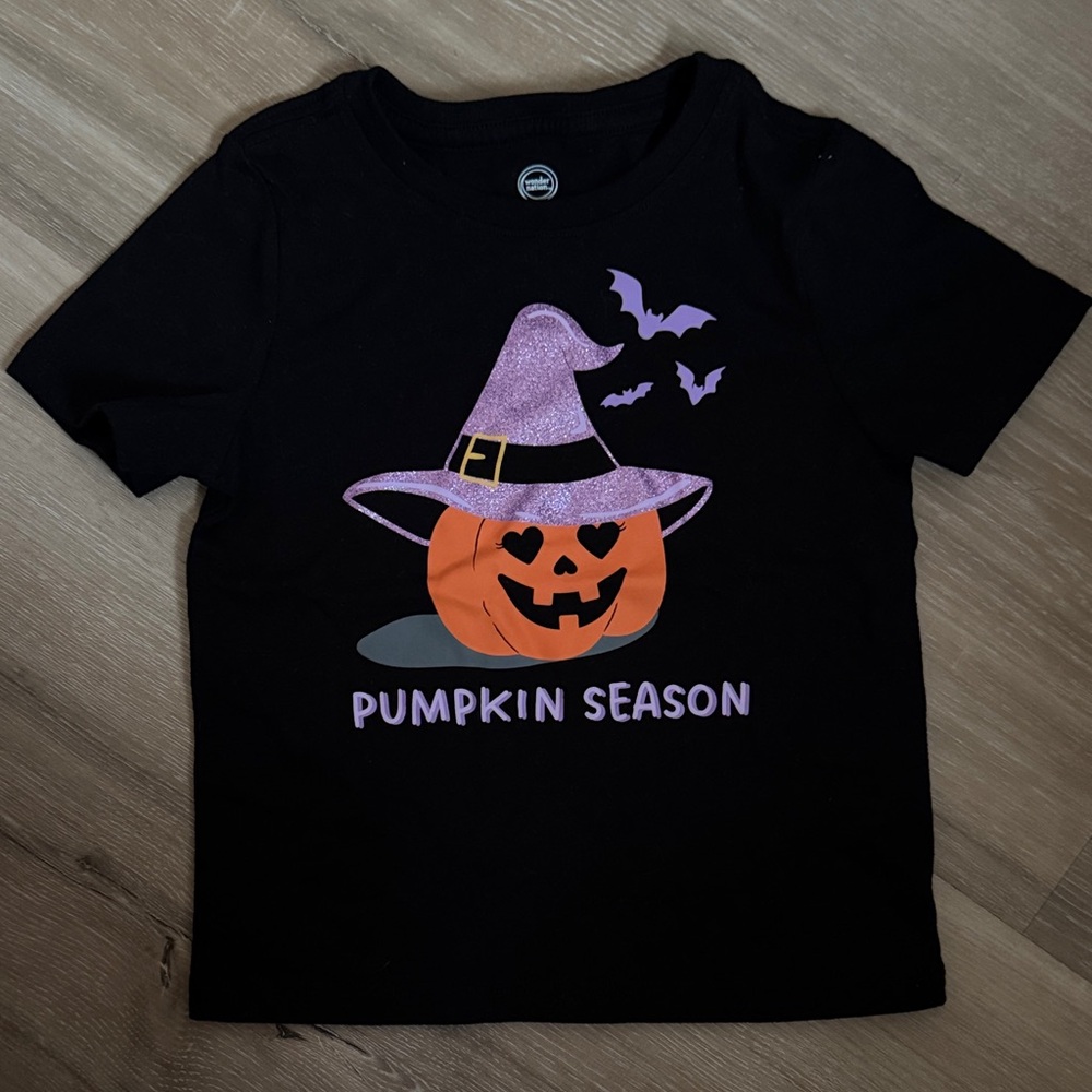 Wonder Nation Black Pumpkin Season Kids Costume T-Shirt